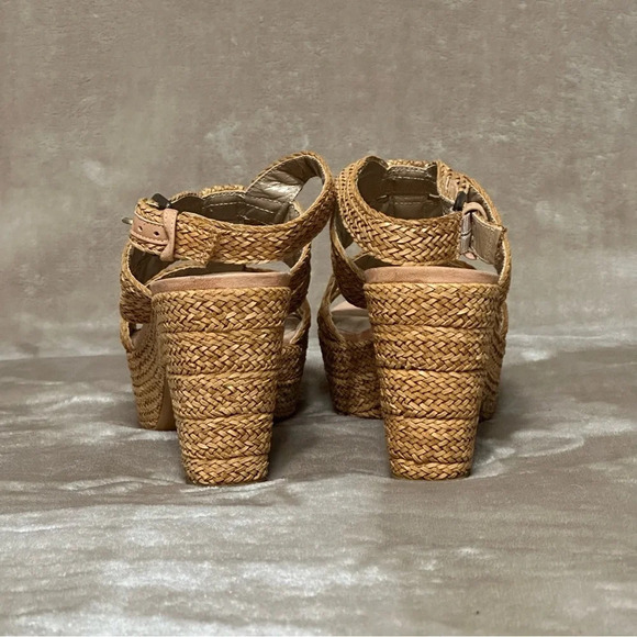 Stuart Weitzman Tan Jute Weavit Platform Sandals Size 6 - Picture 4 of 12
